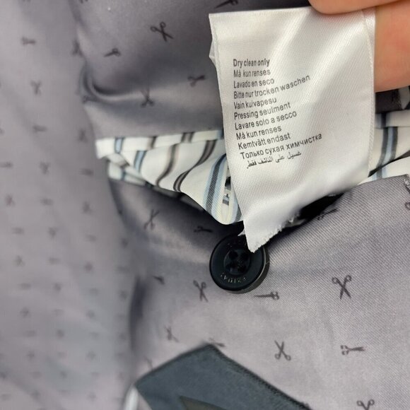 CASUAL FRIDAY Two Tone Window Pane BLUE GREY Slim Fitβ Blazer Size 52 - Picture 7 of 9